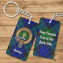 Clan MacKay Crest over Tartan Keychain
