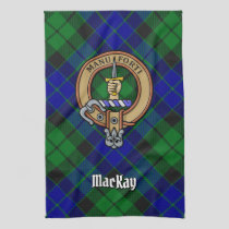 Clan MacKay Crest over Tartan Kitchen Towel