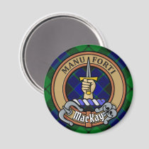 Clan MacKay Crest over Tartan Magnet