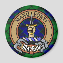 Clan MacKay Crest over Tartan Magnet