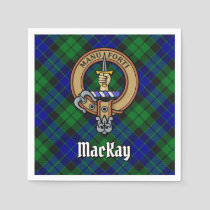 Clan MacKay Crest over Tartan Napkins