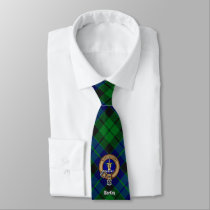 Clan MacKay Crest over Tartan Neck Tie