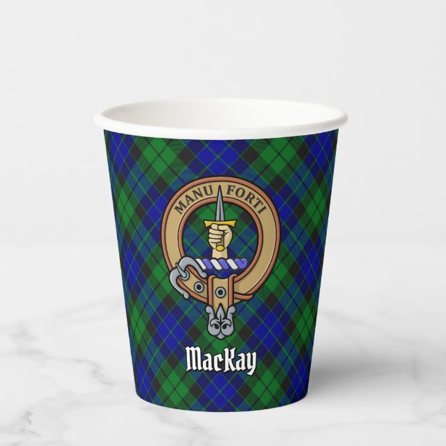 Clan MacKay Crest over Tartan Paper Cups (Front)