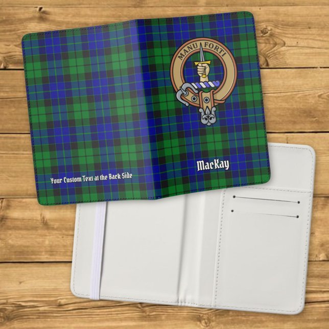 Clan MacKay Crest over Tartan Passport Holder (Creator Uploaded)