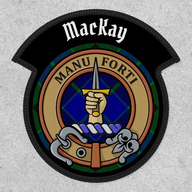 Clan MacKay Crest over Tartan Patch (Front)
