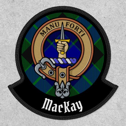 Clan MacKay Crest over Tartan Patch