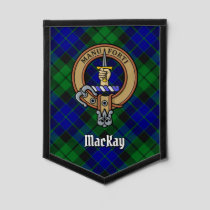 Clan MacKay Crest over Tartan Pennant