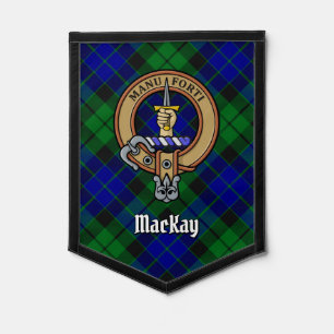 Clan MacKay Crest over Tartan Pennant