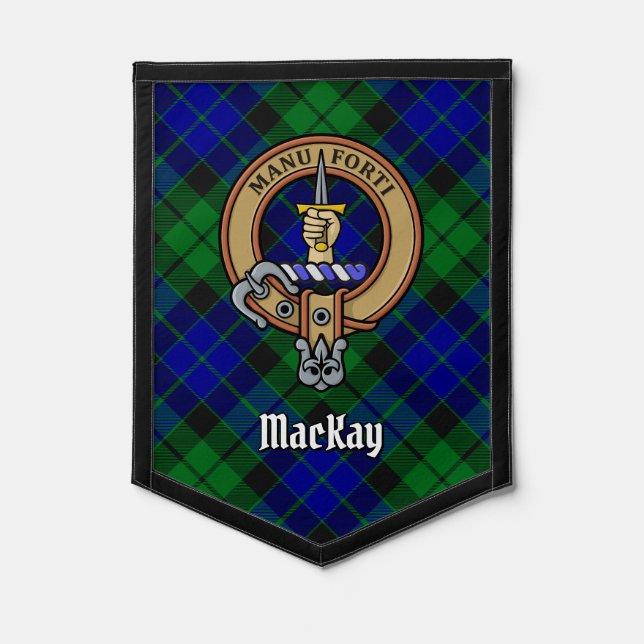 Clan MacKay Crest over Tartan Pennant (Front)
