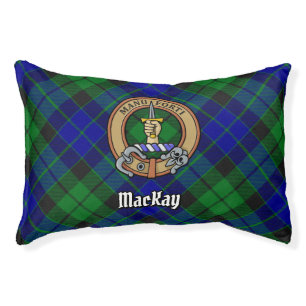 Clan MacKay Crest over Tartan Pet Bed