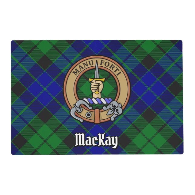Clan MacKay Crest over Tartan Placemat (Front)
