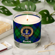 Clan MacKay Crest over Tartan Scented Candle