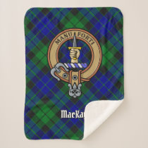 Clan MacKay Crest over Tartan Sherpa Blanket