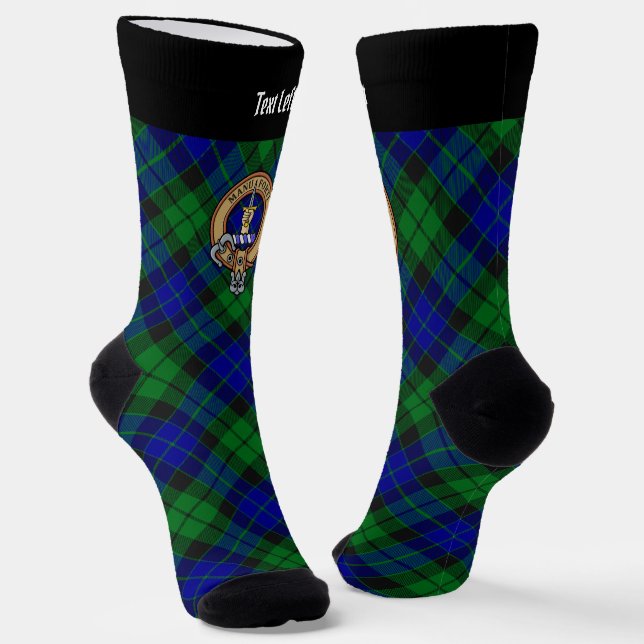 Clan MacKay Crest over Tartan Socks (Angled)