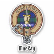 Clan MacKay Crest over Tartan Sticker