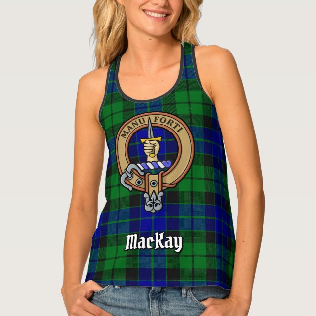 Clan MacKay Crest over Tartan Tank Top (Front)