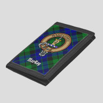 Clan MacKay Crest over Tartan Trifold Wallet