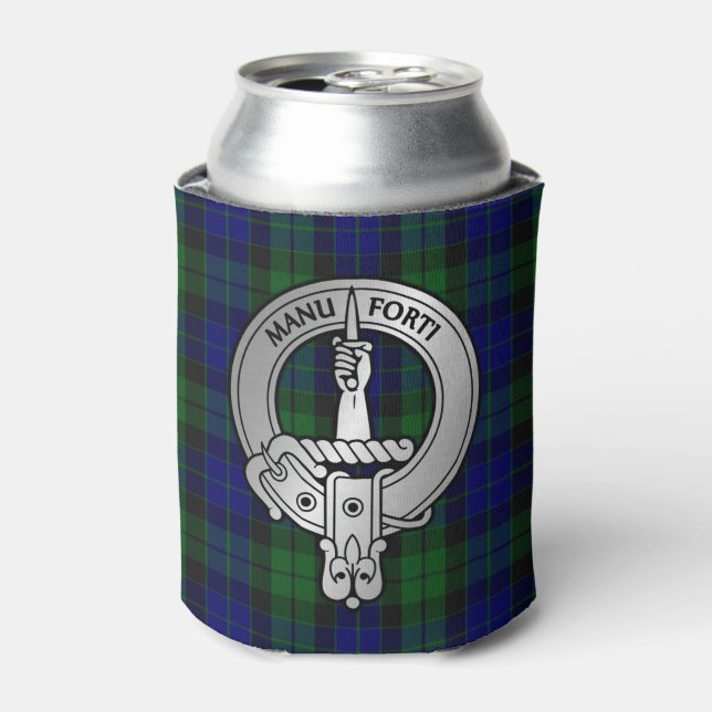 Clan MacKay Crest & Tartan Can Cooler (Can Front)