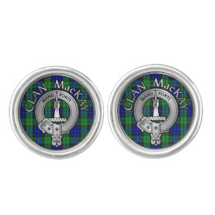 Clan MacKay Crest & Tartan Cufflinks