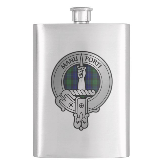 Clan MacKay Crest & Tartan Flask (Front)