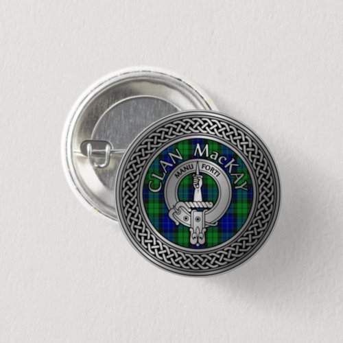 Clan MacKay Crest  Tartan Knot Button