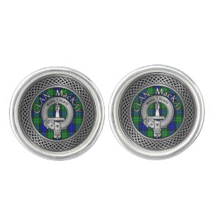 Clan MacKay Crest & Tartan Knot Cufflinks