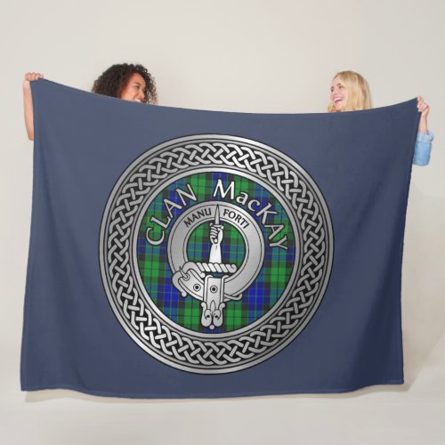 Clan MacKay Crest  Tartan Knot Fleece Blanket