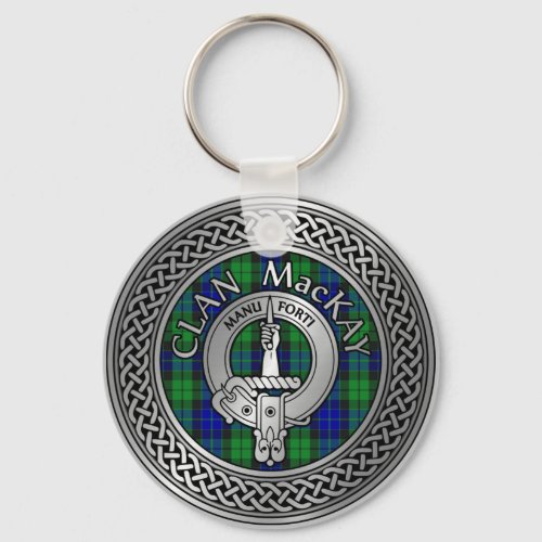 Clan MacKay Crest  Tartan Knot Keychain