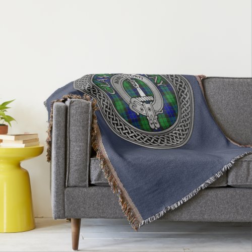 Clan MacKay Crest  Tartan Knot Throw Blanket