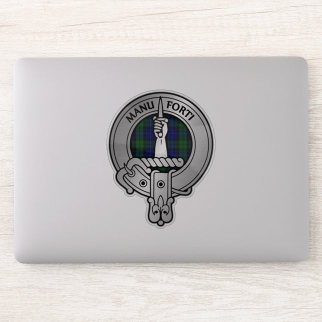 Clan MacKay Crest & Tartan Sticker (Computer)