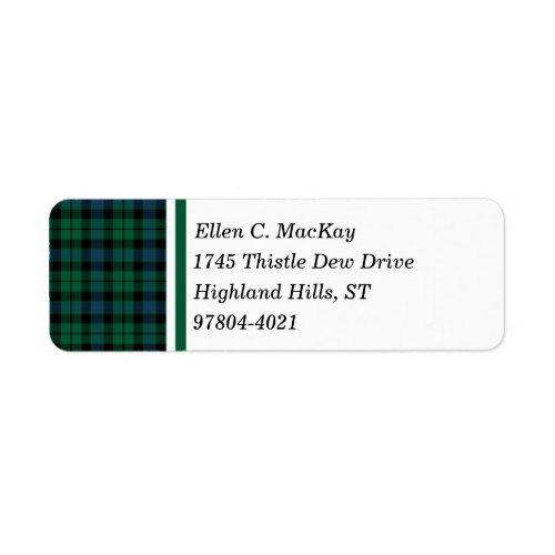 Clan MacKay Green and Blue Scottish Tartan Label