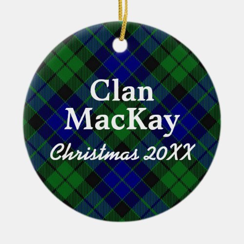 Clan MacKay Scottish Tartan Ceramic Ornament