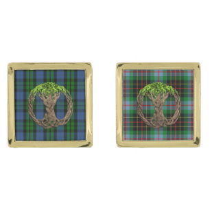 Clan MacKay Tartan And Celtic Tree Of Life Cufflinks