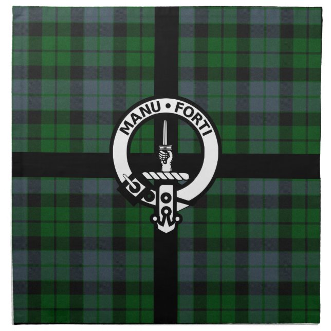 Clan Mackay Tartan and Crest Badge Napkins (Front)