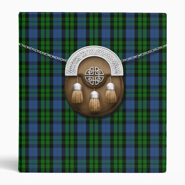 Clan MacKay Tartan And Sporran 3 Ring Binder (Front)