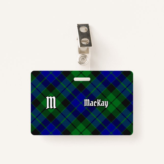 Clan MacKay Tartan Badge (Front with Clip)