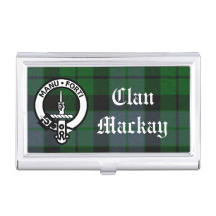 Clan Mackay Tartan Crest Business Card Holder
