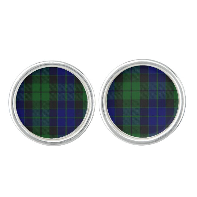 Clan MacKay Tartan Cufflinks (Front)