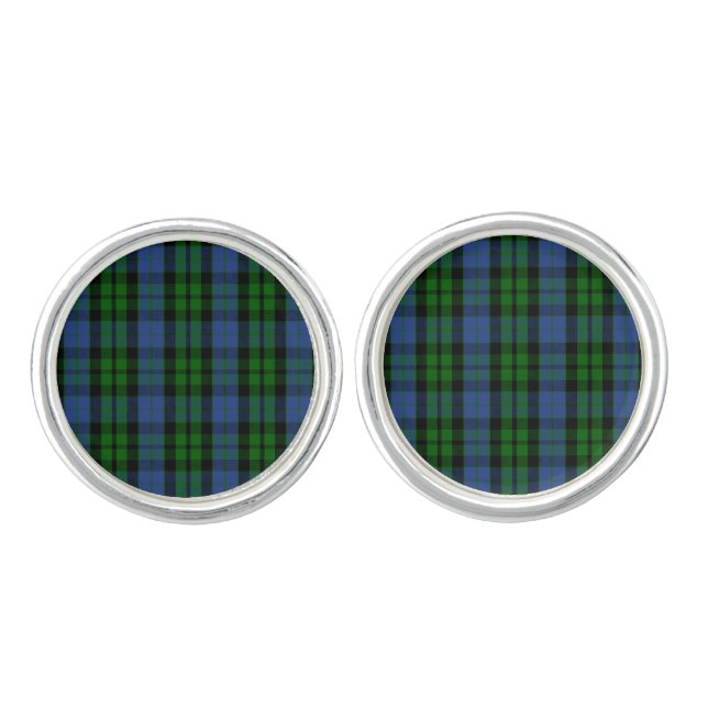 Clan MacKay Tartan Cufflinks (Front)