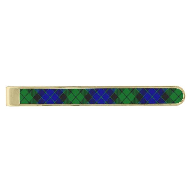 Clan MacKay Tartan Gold Finish Tie Bar (Front)