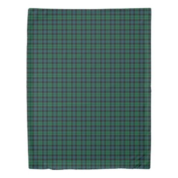 Clan Mackay Tartan Green And Blue Scottish Plaid Duvet Cover by plaidwerxBedandBath at Zazzle