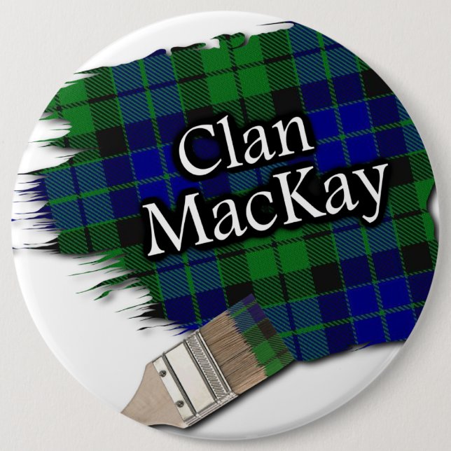 Clan MacKay Tartan Paint Brush Pinback Button (Front)
