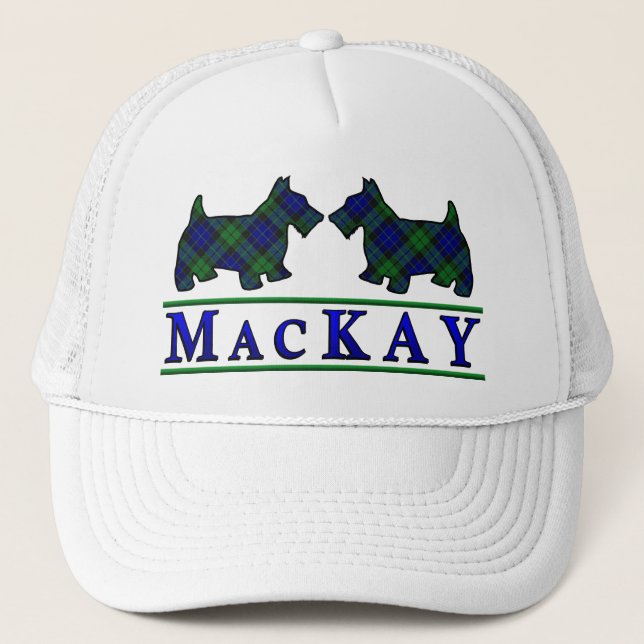 Clan MacKay Tartan Scottie Dogs Trucker Hat (Front)