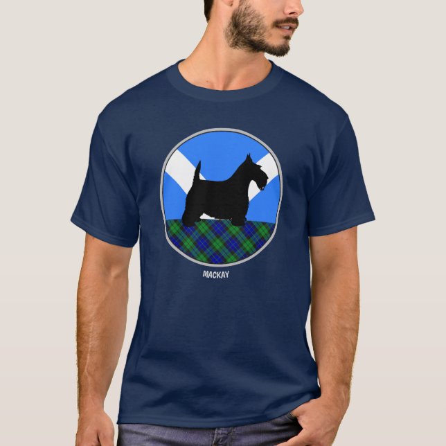 Clan MacKay Tartan & Scottie T-Shirt (Front)