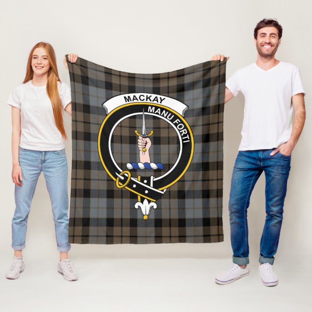 Clan MacKay Weathered Tartan Plaid Fleece Blanket (In Situ)