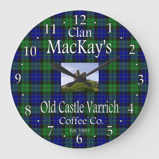Clan MacKay's Old Castle Varrich Coffee Co. Large Clock (Front)