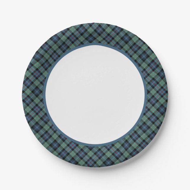 Clan Mackenzie Ancient Tartan Border Paper Plates (Front)