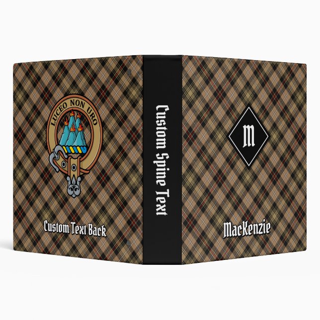 Clan MacKenzie Brown Hunting Tartan 3 Ring Binder (Background)