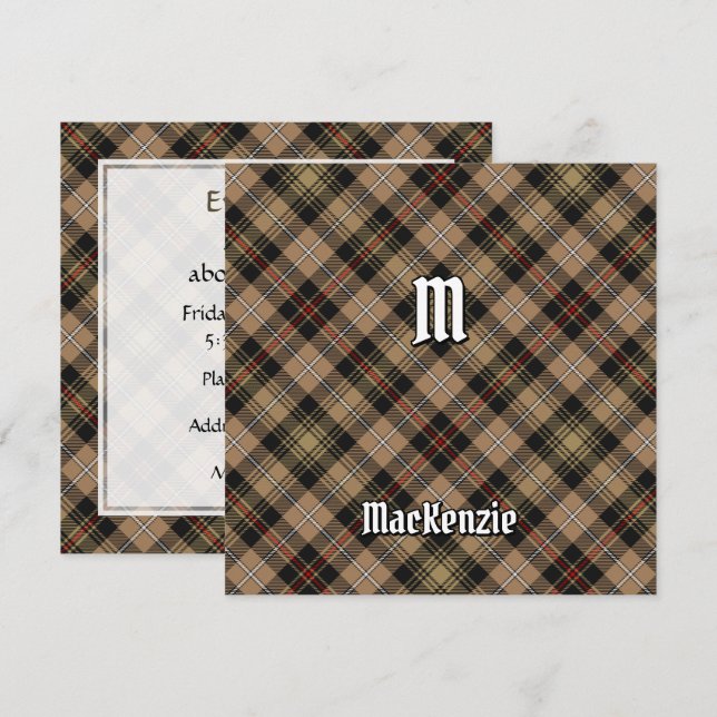 Clan MacKenzie Brown Hunting Tartan Invitation (Front/Back)