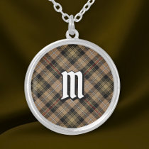 Clan MacKenzie Brown Hunting Tartan Silver Plated Necklace
